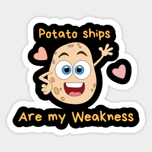 Potato Chips Are My weakness, potato, Sticker